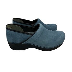DANSKO Pro XP 2.0 Blue Nappy Leather Suede Slip On Work Clogs Women’s Sz EU (38)